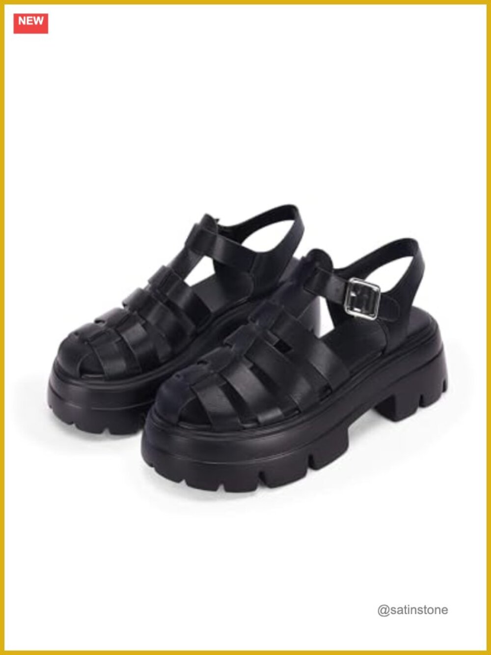 Women's Platform Gladiator Fisherman Sandals Faux Leather Closed Toe Lug Sole